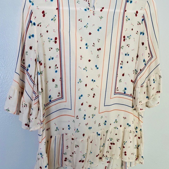 Wit & Wisdom BOHO Bell Sleeves Floral Top Small - Picture 12 of 14